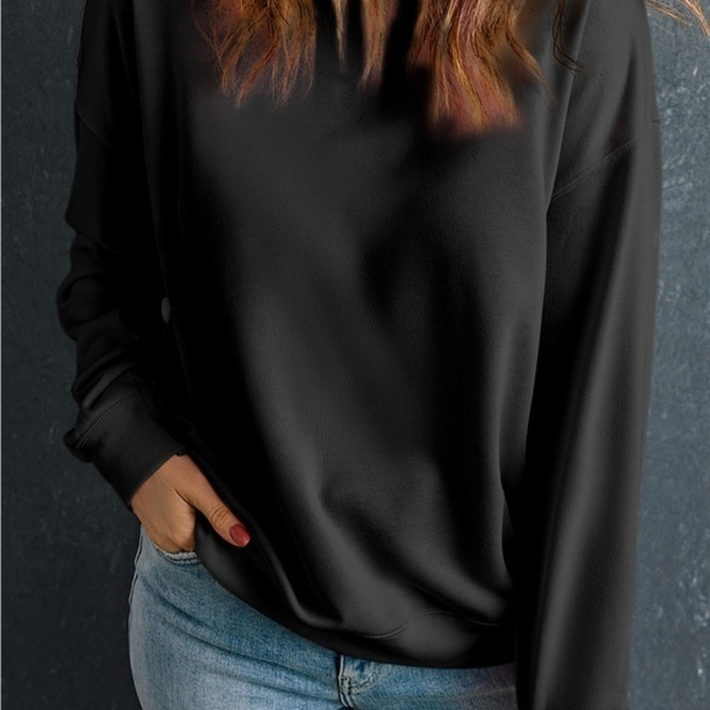 Round Neck Dropped Shoulder Sweatshirt